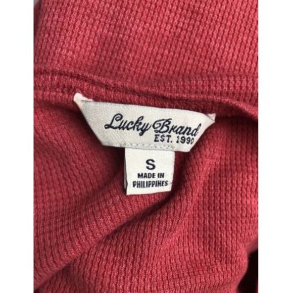 Lucky Brand Lace Waffle Thermal Stretchy Red - Picture 3 of 6